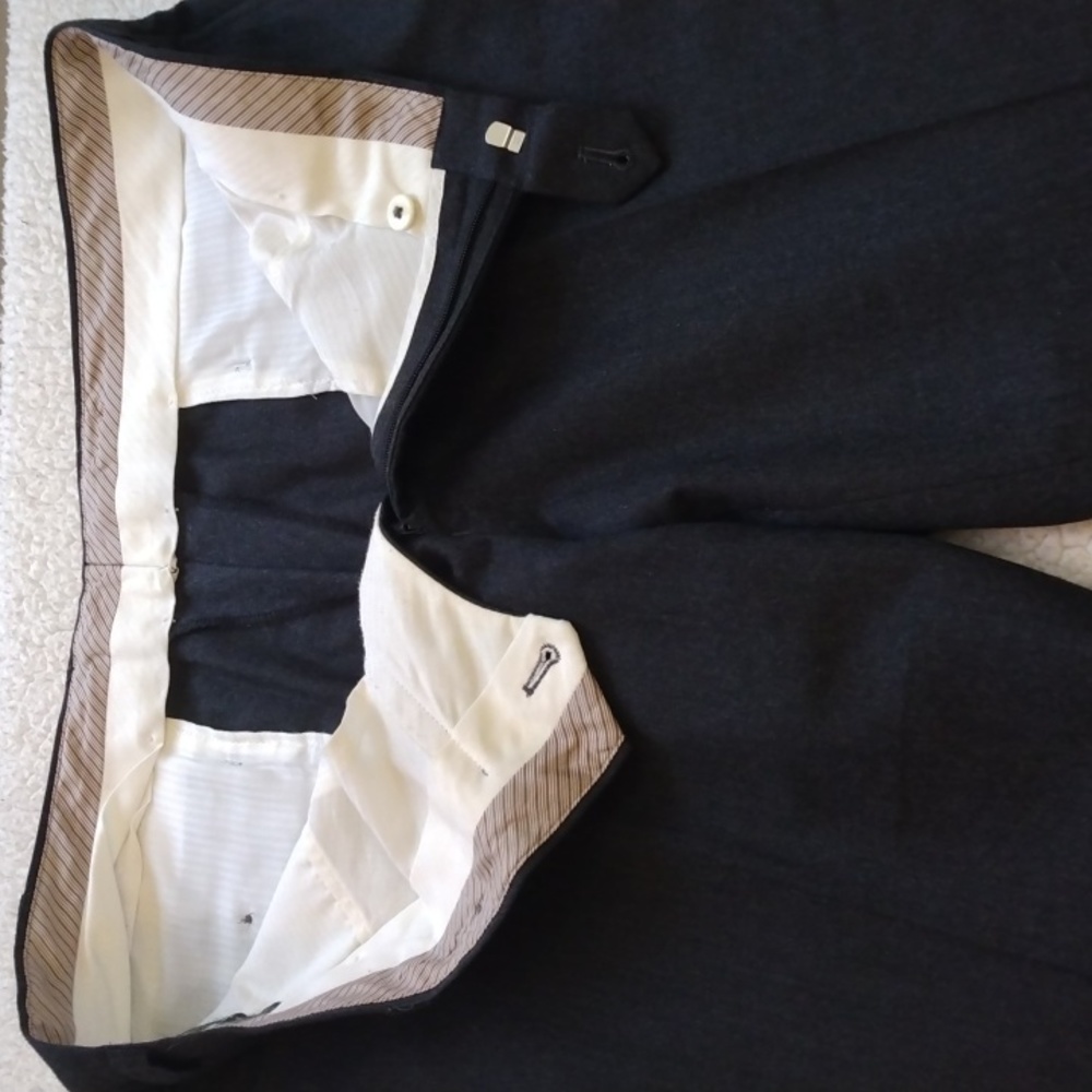 Lauren Ralph Lauren Gray Flannel Wool Pants 39* - 27.75 - Picture 8 of 13